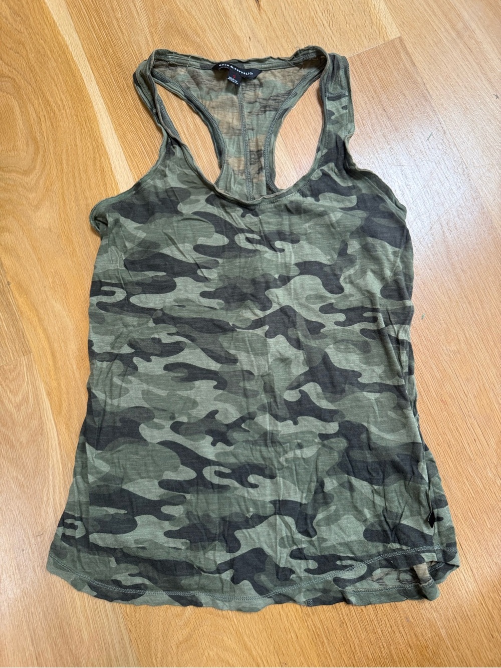 Rock & Republic Olive Green Camo Racerback Tank